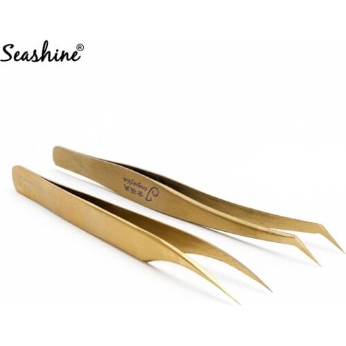 Seashine Lashes Makeup Tools False Eyelashes Application Tool Gold Eye Lash Curler Eyelash Extensions Volume Tweezers