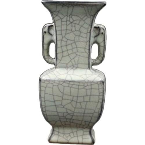 Collection of antique Chinese Song Dynasty official kilns with gray-glazed flat vases with elephant ears