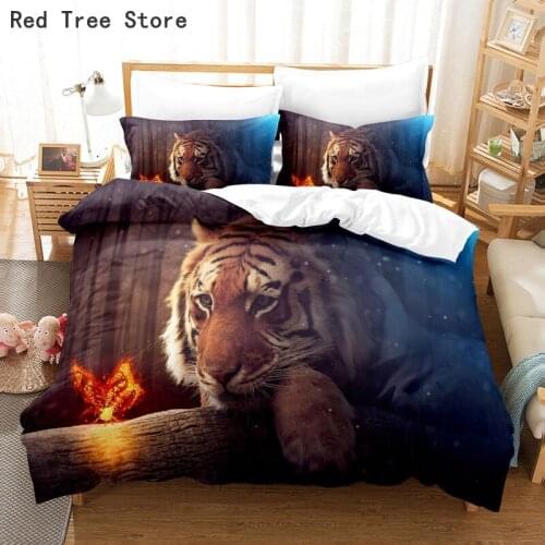 Bedding Set Duvet Cover Adult Kids Home Textiles Animal Pattern Design King Twin Size Bedspread 3d Digital Printing Tiger Animal