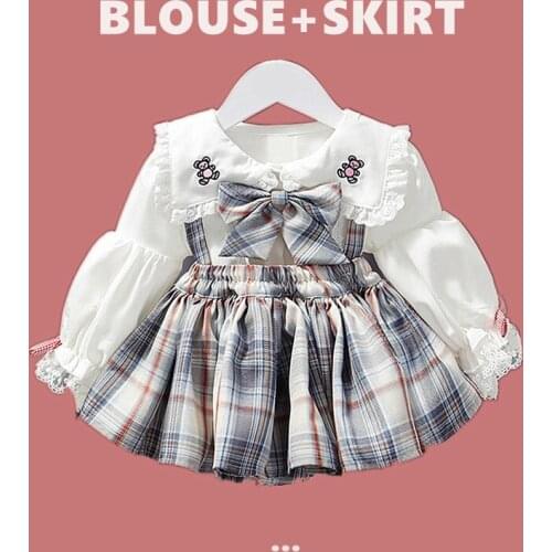 2021 Fashion Newborn Baby Girls Romper Dress Korean Style Infant Long Sleeve Cotton One-Piece Children Overalls+Headwear Outfits