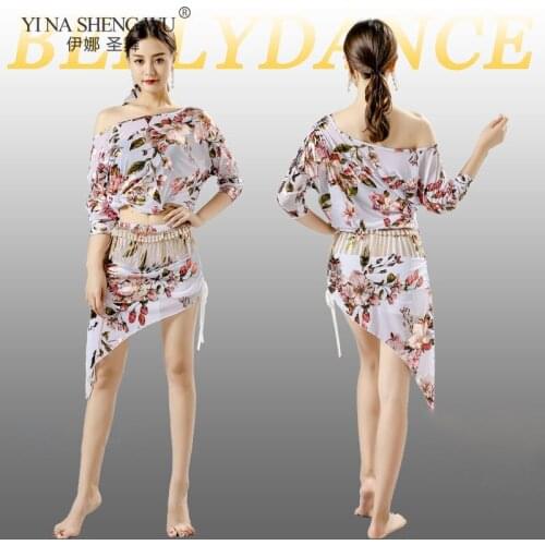 New Women Belly Dance Training Adult Performance Clothing Outfits Costume Eastern Bellydance Class Wear Top and Short Skirt Suit