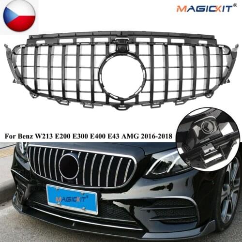 MagicKit GT Style Chrome Front Grill Grille For Mercedes Benz W213 E300 E400 Sedan 16-19