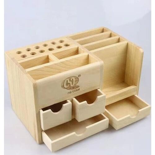 MA YUAN Multifunction Wooden Storage Box Screwdriver Tweezers Holder Mobile Phone Repair Desktop Reception Tool Parts Box
