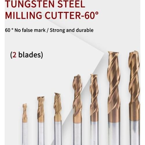 Cutting HRC60 2 Flute 1mm 3.5mm 6mm 8mm 10mm 14mm Alloy Carbide Tungsten Steel Milling Cutter End Mill Metal Cutter CNC Tools