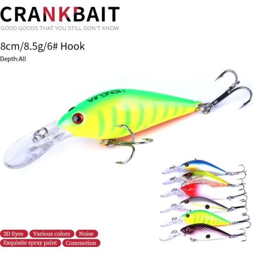 HENGJIA 1pcs Plastic Hard Fishing Lures floating Crankbait 75mm 8.7g Carp Fishing wobblers Artificial Bait Fish Lure Crankbait