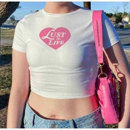 New Arrived Lust for Life Baby Tee Lana Del Rey Music Shirt Funny Hip-hop Clsaaical Y2k Top Female Sexy Navel Short Tops