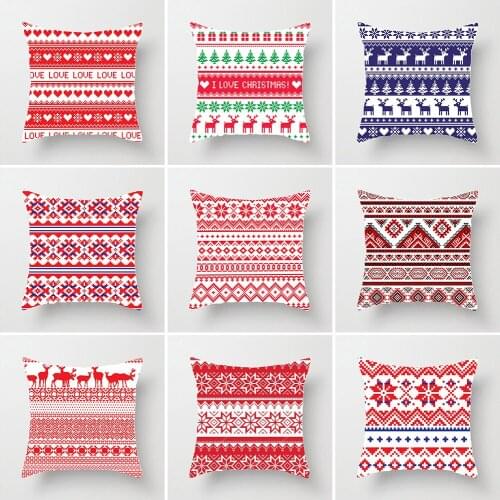 Creative Christmas Elk Printed Home Decor Cushion Cover 45*45cm Pillow Covers Sofa Cushions Pillow Cases 0645