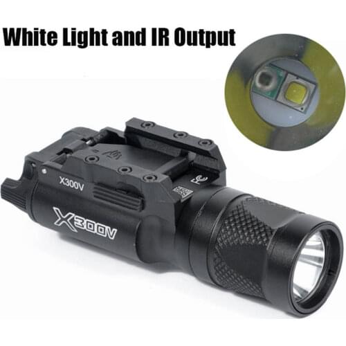 X300V IR Pistol Light IR weapon tactical light rail LED Wihte Light & Infrared output Weatherproof Flashlight 20mm Weaver Rail