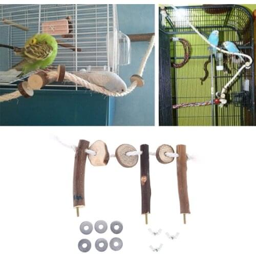 Pet Bird Parrot Cockatiel Stand Frame Parakeet Cage Ladder Climbing Hammock Swing Toys Hanging Accessories