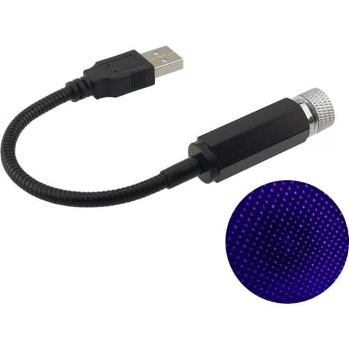 Car Roof Projection Light USB Portable Star Night Light Adjustable LED Galaxy Atmosphere Light Interior Ceiling Projector