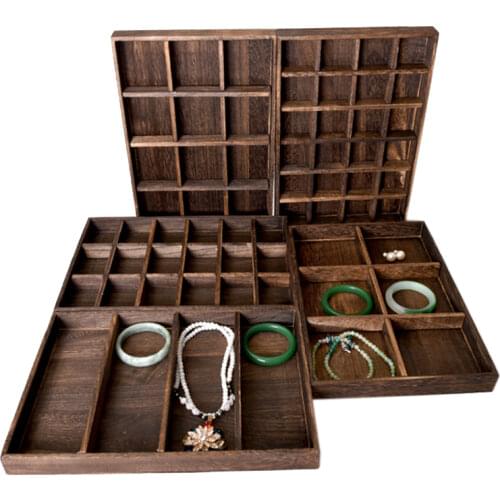 Hot selling Wooden Jewelry Tray Jewellery Organizer Bangle Earrings Bracelets Choker Necklaces Pendants Storage Vintage Plate