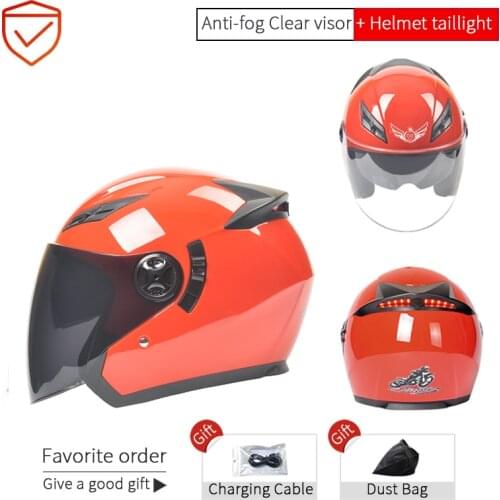 New Motorbike Safety Helmet Motorcycle Riding casque moto Helmet with Light Signal Warning Motorcycle Helmets