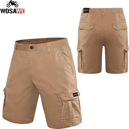 WOSAWE Motorcycle Cargo Shorts Men Loose Straight Sports Five-point Pants Casual Shorts For Ourdoor Sports Running Hiking