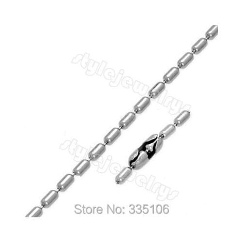 1.5/3mm Silver Color Cylinder Link Chain Necklaces Stainless Steel Jewelry Fashion Necklace Lobster Clasp SCH0004