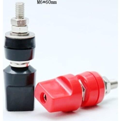 1pcs M6*60 binding post 6mm pure copper flat cap terminal 4mm banana socket / 40A high current grounding column