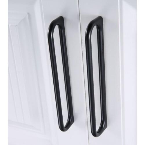 1Pc 160MM Black Simple Style Cabinet Handle Furniture Hardware Kitchen Door Knobs Cupboard Wardrobe Drawer Pulls
