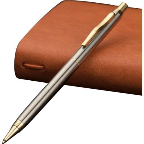 1PCS stainless steel rod rotating metal press metal pencil 0.5MM lead core student special automatic pencil advertising gift pen