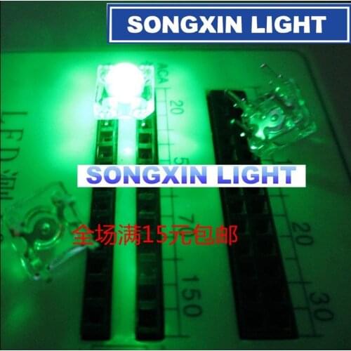 100pcs 5mm Square LED Piranha Green Water Clear Round Super Flux LED Light Emitting Diode Lamp Through Hole Transparent Bulb