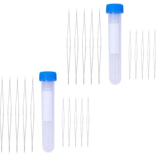 20pcs Beads Threader Big Eye Beading Needle, Long Open Eye, Steel, Easy Threading, Pearl Knotting, Stringing Gemstones, Needles