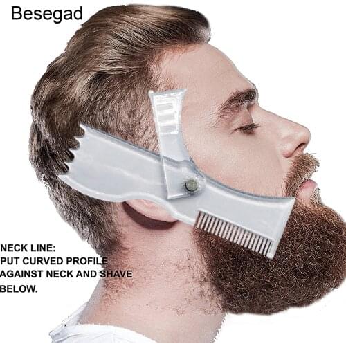 360 Degree Rotation Practical Beard Comb Shaping Styling Template Stencil Tool for Men Boy Birthday Valentines Day Gift