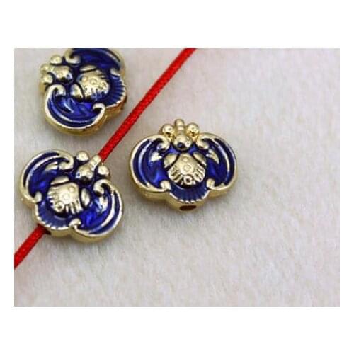 5pcs/lot Tibetan Silver bat spacer Oil dripping gilt torus Loose Bead Beads Connectors for DIY Jewelry Making bracelet fg4s