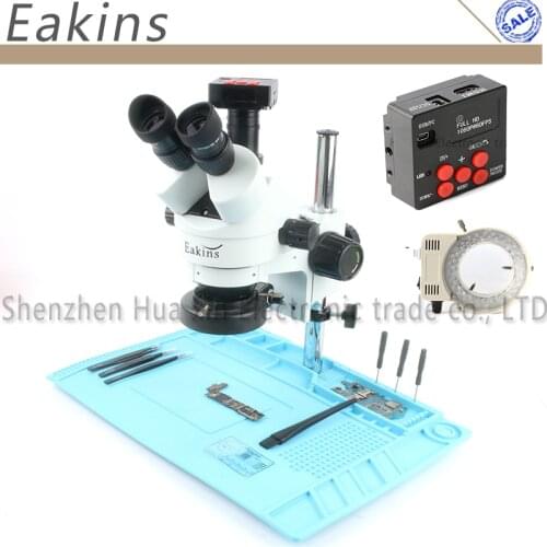7-45X Simul-focal Continuous Zoom Trinocular Stereo Microscope+20MP 1080P HDMI VGA Digital Microscope Camera+56 LED Light