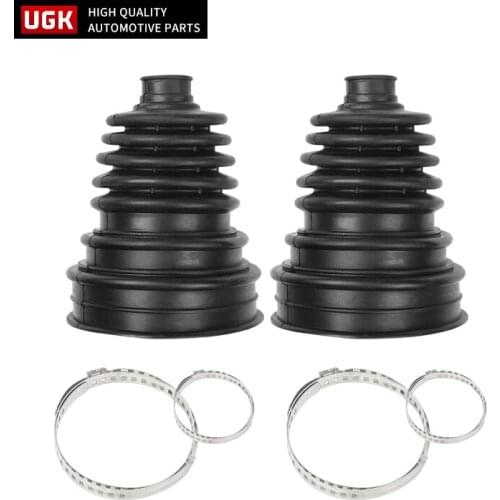 2Sets Black Silicone Constant Speed Outer CV Dust Cover Kit Universal Ball Round + Clamp 140 x 86mm High Quality Rubber CV Boot