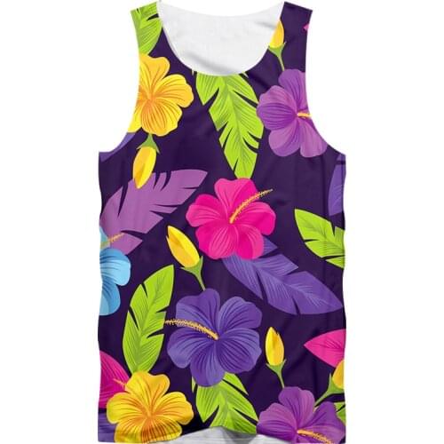 IFPD Color Flower Cool 3d Print Tank Tops EU Size Funny Hot Sale Men Sleeveless Shirt Gym Clothing Men Harajuku Bodybuilding 6XL