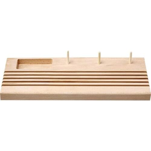 Wooden Ruler Rack With Spool Holder Ruler Spools Tacks Organizer Storage Rack With 5 Horizontal Slots To Store Rulers Upright