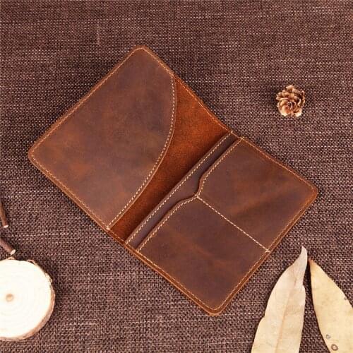 Nesitu High Quality Vintage Brown Black Genuine Leather Women Men Passport Holder Male Real Skin Passport Cover Wallets #M2165