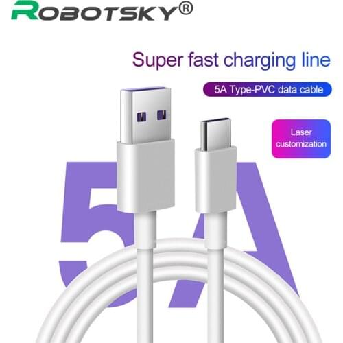 USB 5A Type C Cable for Huawei P30 P20 Pro lite Mate20 10 Pro P10 Quick Charging Fast Charger Data Cable USB Code Supercharge