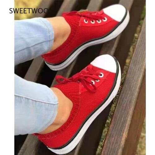 Vulcanized shoes womens lace-up canvas shoes round toe soft sole casual shoes white elastic plus size