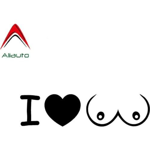 Aliauto Cretive Car Sticker I Love Boobs Automobiles Motorcycles Trunk Laptop Decoration Personality Viny Decal,15cm*4cm