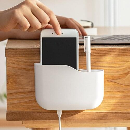Creative Wall-mounted Mobile Phone Holder Charging Seat Remote Control Air Conditioning Storage Box Shelf Office Office