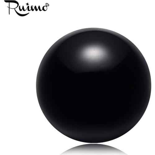 RUIMO Round Black Smooth Onyx Natural Stone Beads Small Hole Beads Charms For Bracelet Jewelry Making Wholesale 6 /8 /10mm