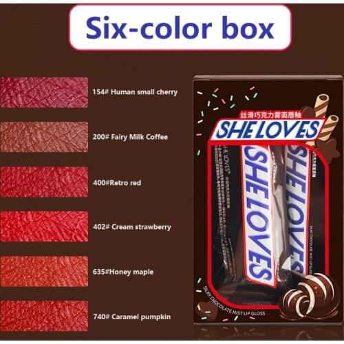 Matte Liquid Lipstick Waterproof Chocolate Lip Glaze Velvet Long Lasting Lip Gloss Tint Lip Glaze Lipstick Set Cosmetic TSLM1