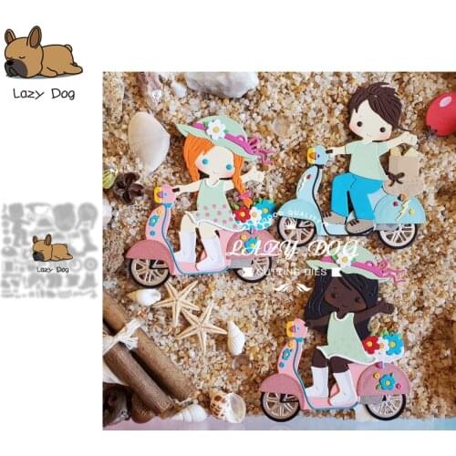 Electric car Boy Girl Metal Cutting Dies Scrapbooking Stencil DIY Mold Craft Embossing Die Cuts Card Making New Dies For 2021