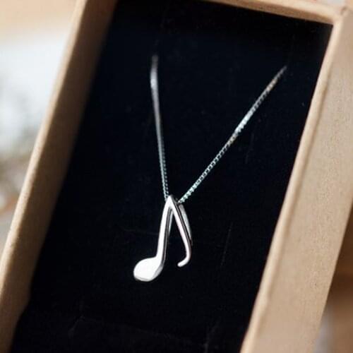 Trendy Silver Color Simple Music Note Symbol Pendant Necklaces for Women Girls Charm Jewelry Treble Musical Necklace Collares