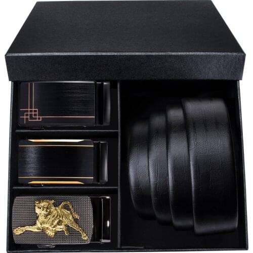 Mens Belt Genuine Leather Strap Fashion Designer Alloy Automatic Buckle Belt Luxury Waist Belt For Pants Gift Box Set DiBanGu