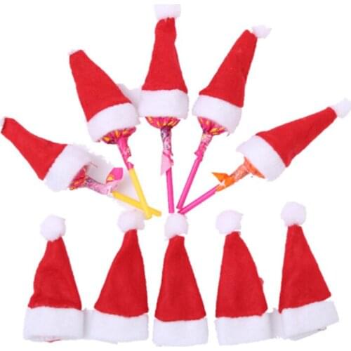 Christmas Decoration 5/10/20pc Mini Lollipop Christmas Hat Christmas Gift Children Navidad 2021 New Year Decoration Natale Noel