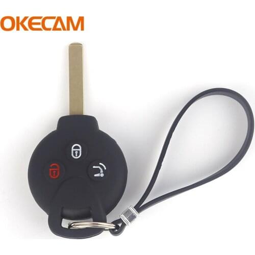 OKECAM For Mercedes Smart 451 Fortwo 2009-2014 Car Key Cover Protection Car Holder Shell Remote Cover Car-Styling Keychain
