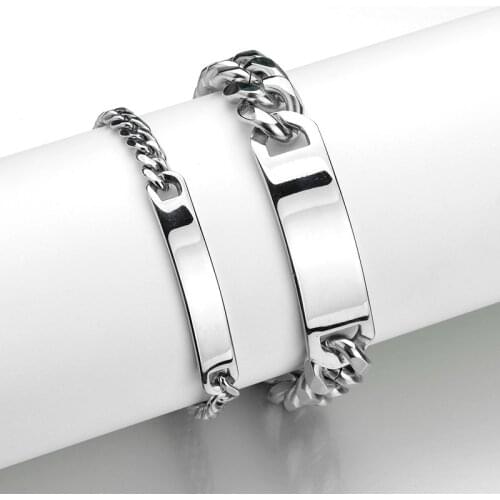 Couples Nameplate bracelet women stainless steel fashion simple charm bracelets 2020 chain on hand gifts for woman Accessories