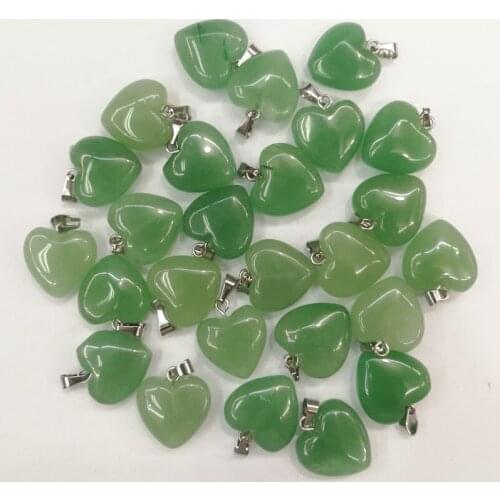 Fashion 16MM Aventurine natural stone heart pendants for Jewelry making Charm Necklace DIY accessories 50pcs/lot free shipping