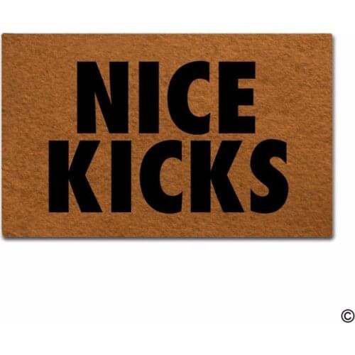 Doormat Nice Kicks Floor Door Mat Rubber Backing Anti-Slip 30 in. x 18 in. 6mm Thickness