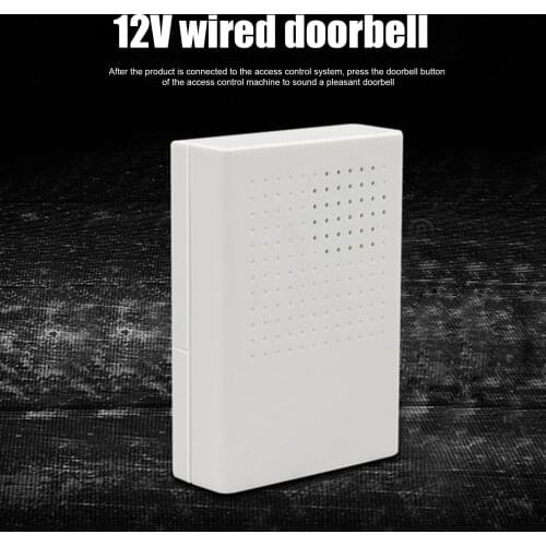 Wired Door Bell DC 12V Chime Welcome DoorBell For Office Home Security Access Control System White JA55