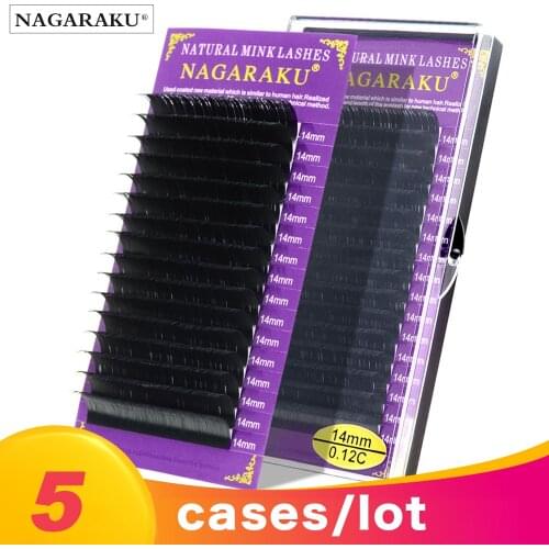 NAGARAKU 5 cases 7mm-16mm JBCD high-quality faux mink lashes individual eyelashes soft natural eyelashes false eyelashes cilios