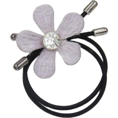 1PCS Diamond Wool Flowers Elastic Hair Bands Toys For Girl Handmade Bow Headband Scrunchy Kids Hair Accessories For Women 2018