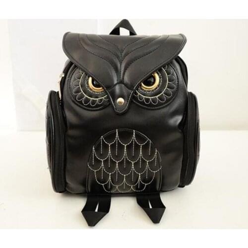 School Backpacks For Girls Back To School Travel Bag For Women Small Soft PU Leather Owl Backpack Korean Mochila Escolar LL09