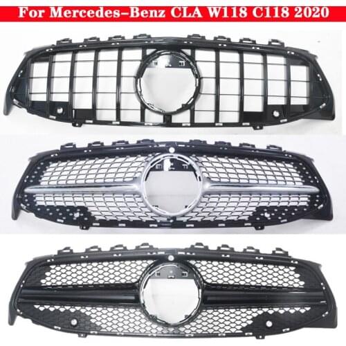 Car styling Middle grille for Mercedes-Benz CLA W118 C118 2019-2020 AMG Diamond GT ABS plastic front bumper Center grill grille