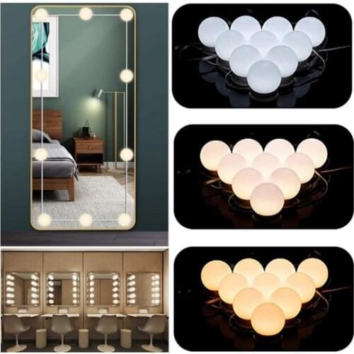 LED Vanity Mirror Bulb USB 4/6/10 Kit Dimmable Mirror Light Vanity Lamps Bathroom Dressing Makeup Lighting LED Wall Lamp